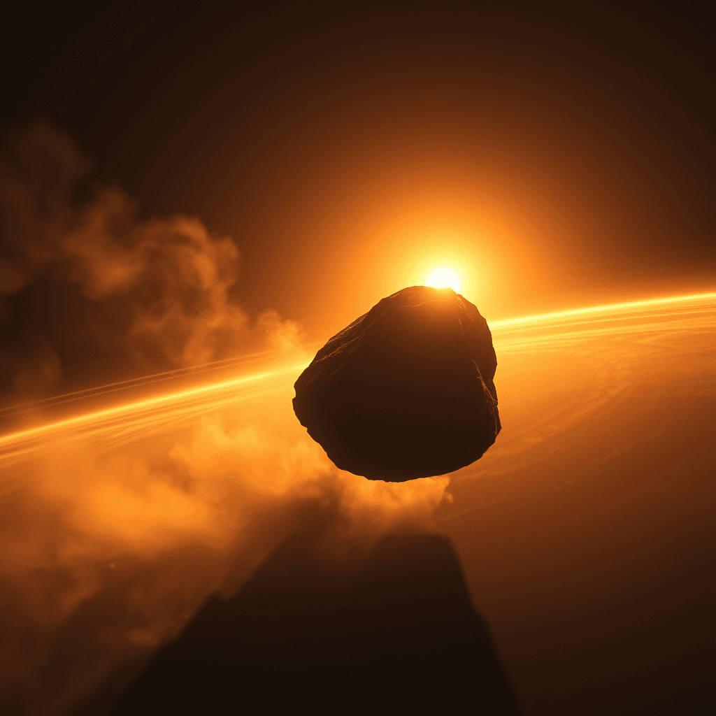 A lone meter-sized boulder facing the gas drag of the disk.